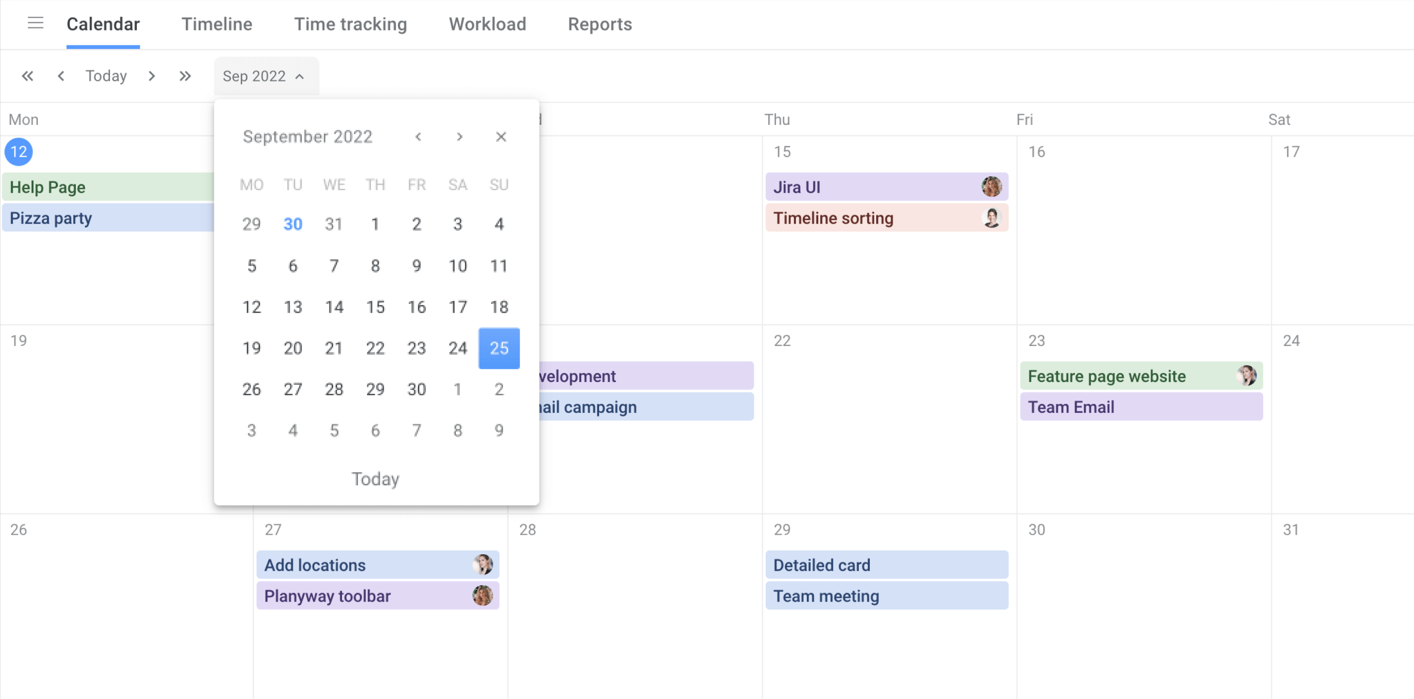 Planyway for Jira Guide Calendar View