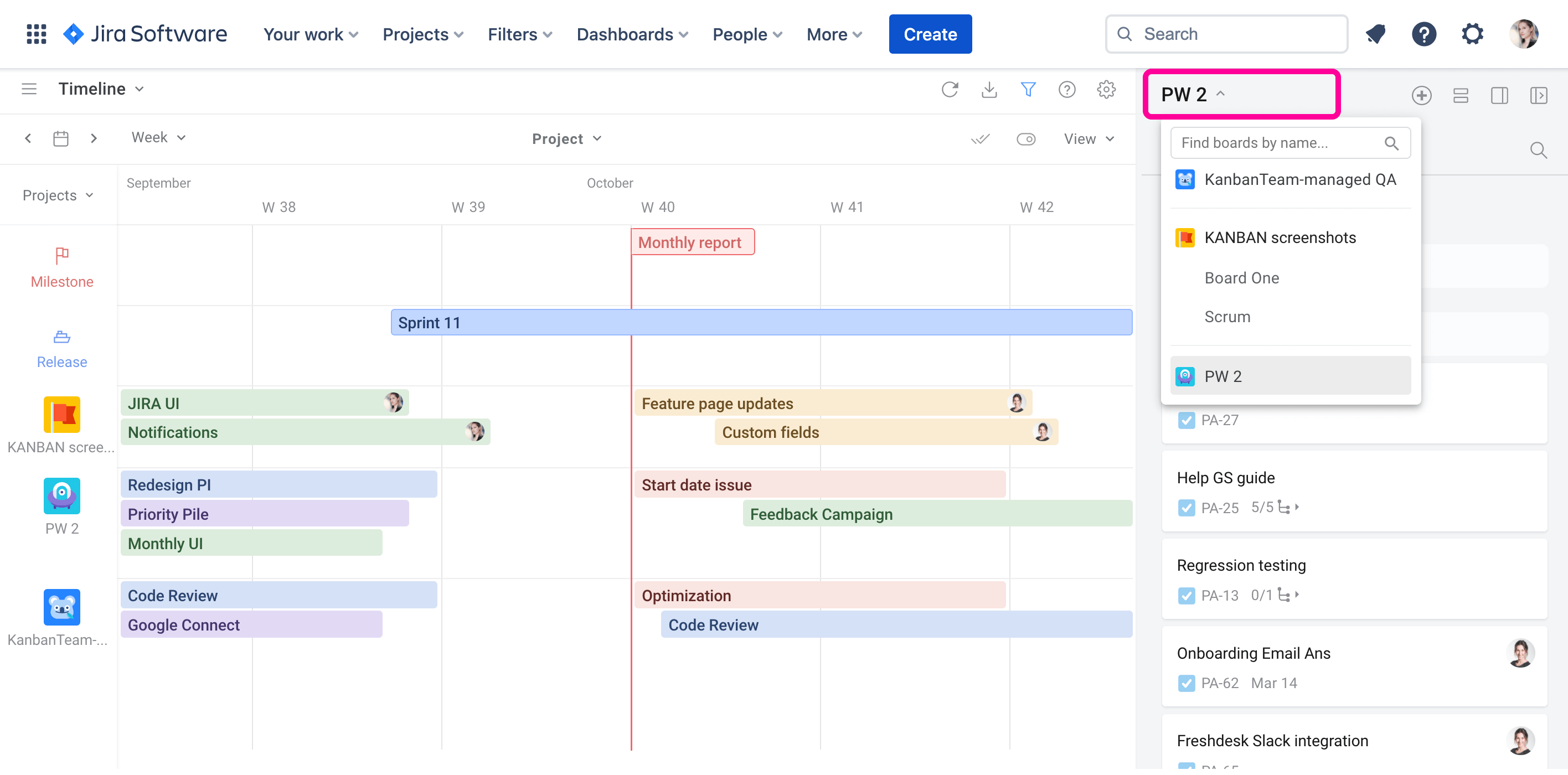 Planyway for Jira Guide Multiproject Task Panel