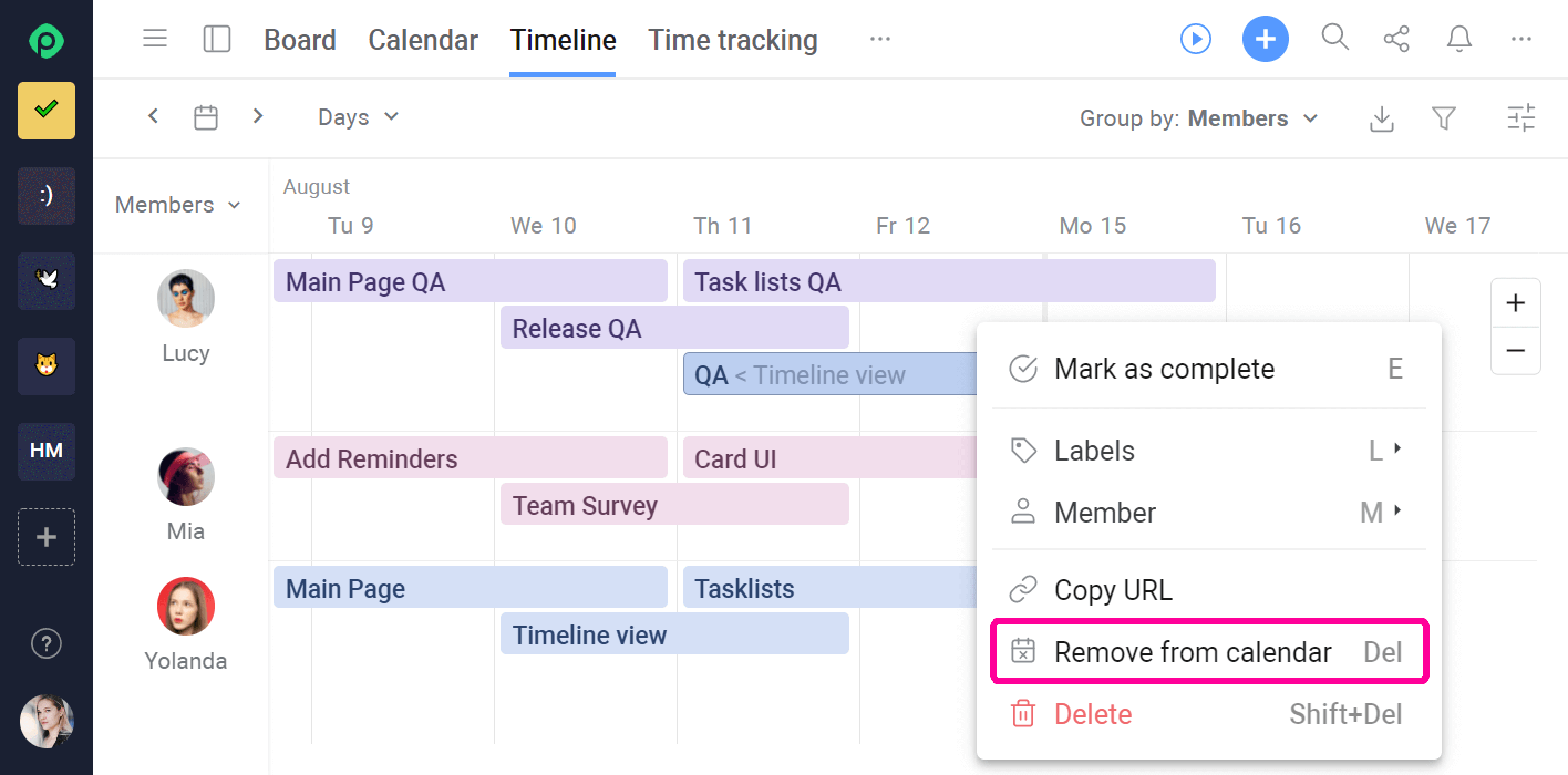 Planyway Checklists Remove From Calendar