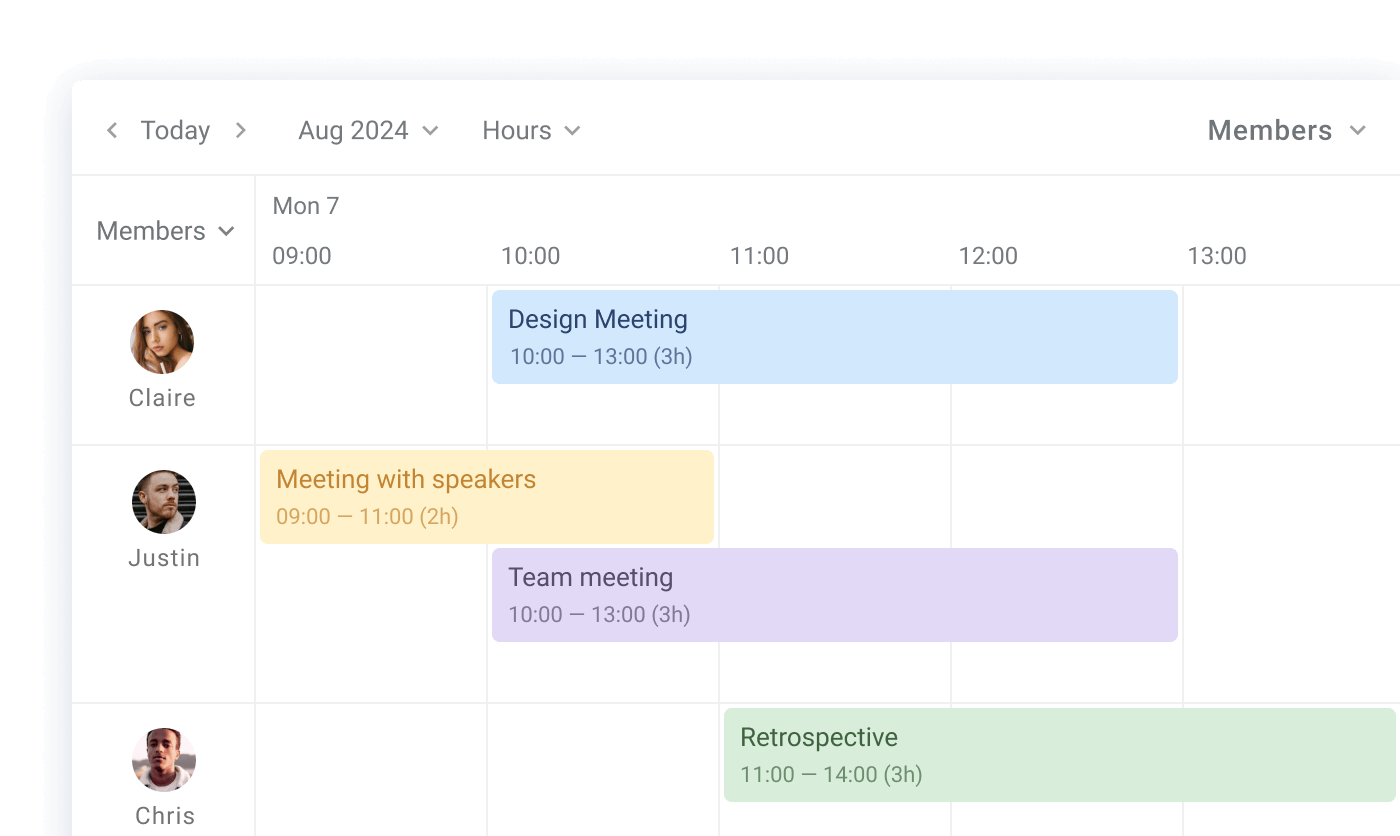 Easily manage your team's hourly availability