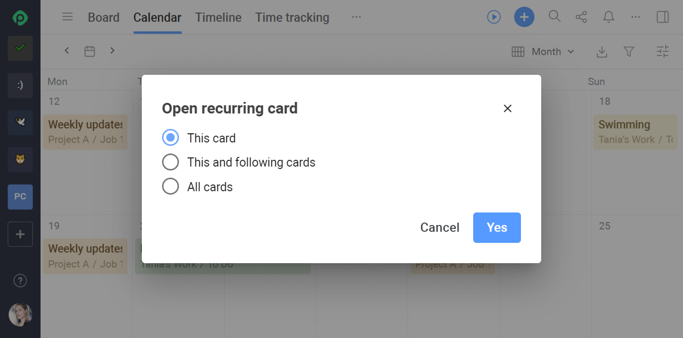 Recurring Tasks in Trello Open Recurring Card