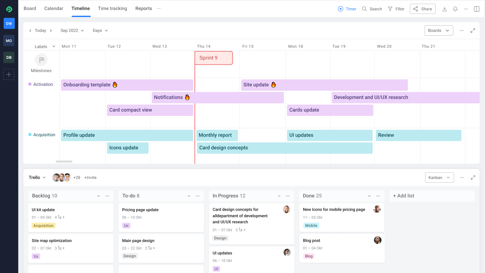 Timeline, Calendar, Time Tracking By Planyway Power-up 