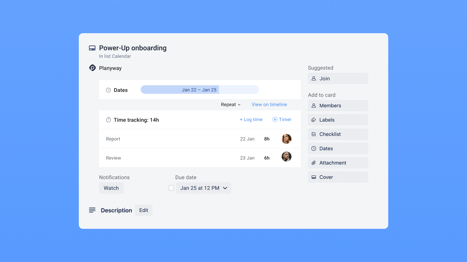 Timeline, Calendar, Time Tracking by Planyway PowerUp Trello