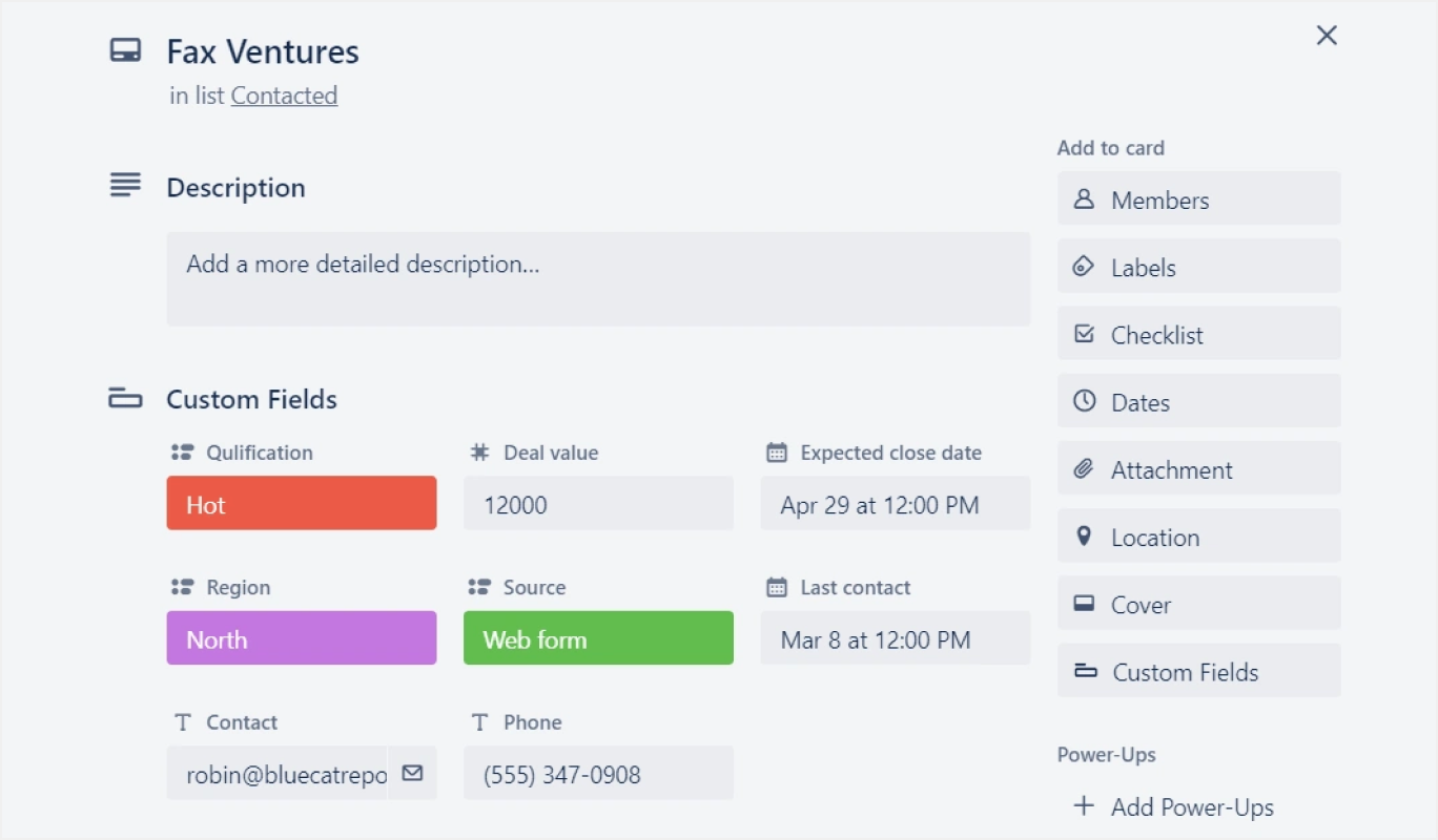 trello powerup custom fields