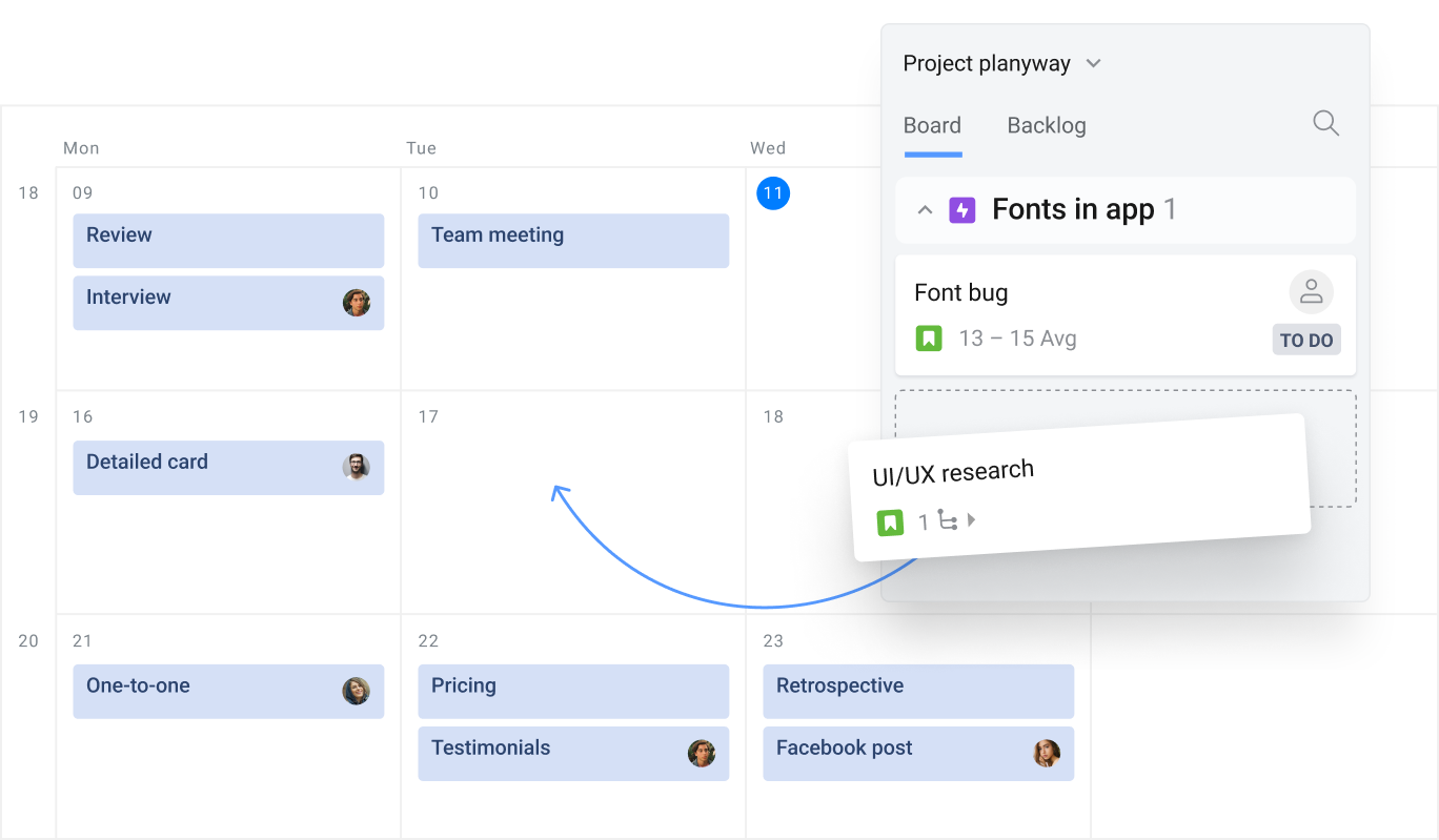 Plan work with Drag & Drop