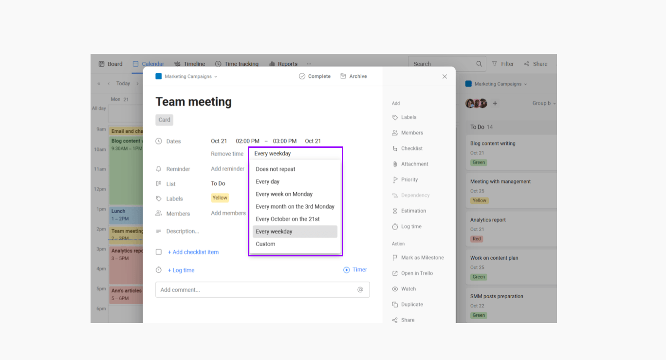 Block Schedule recurring