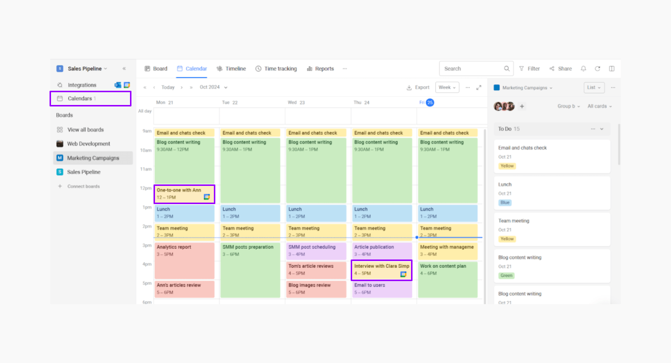 Block Schedule sync with calendars