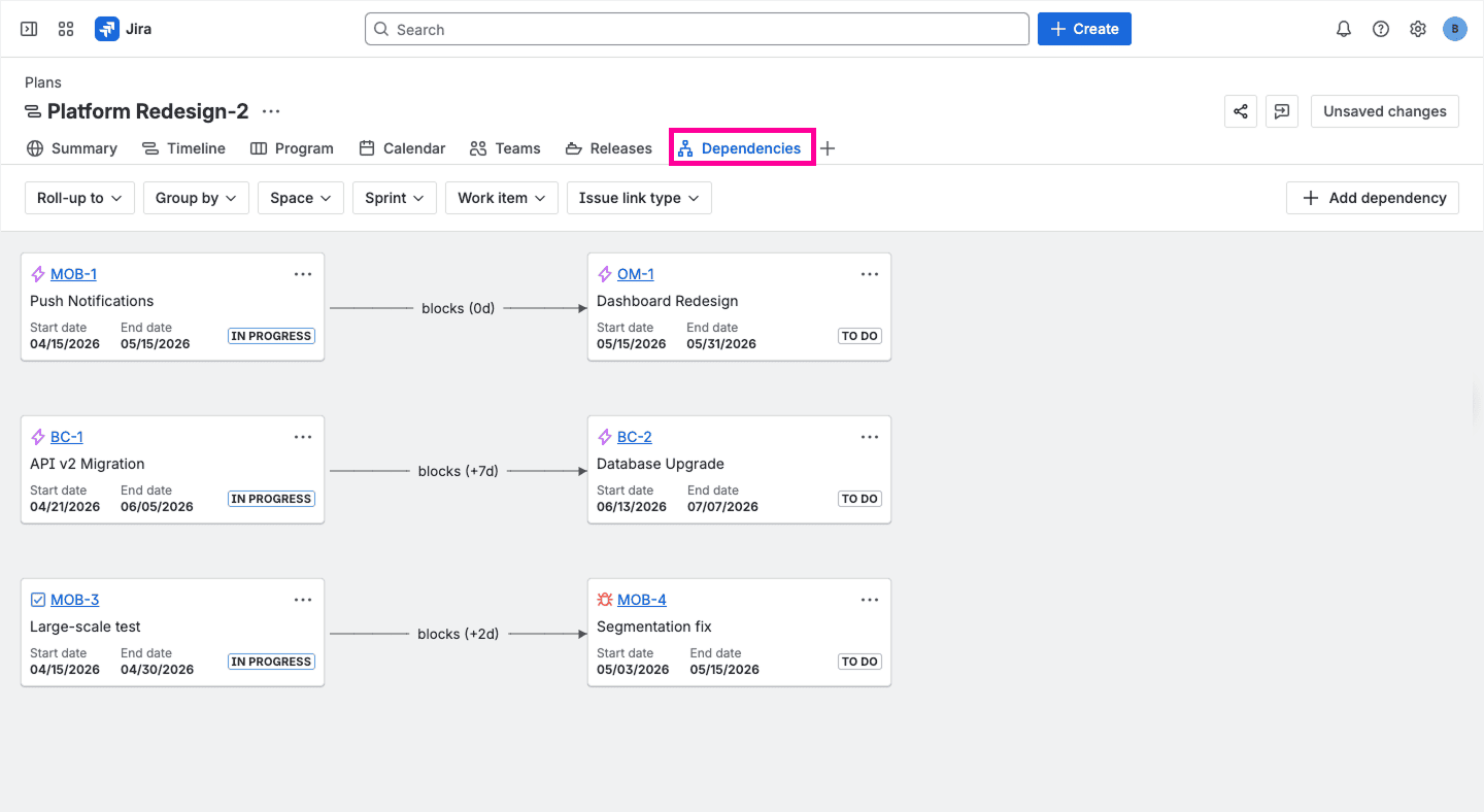 Dependency mapping across teams