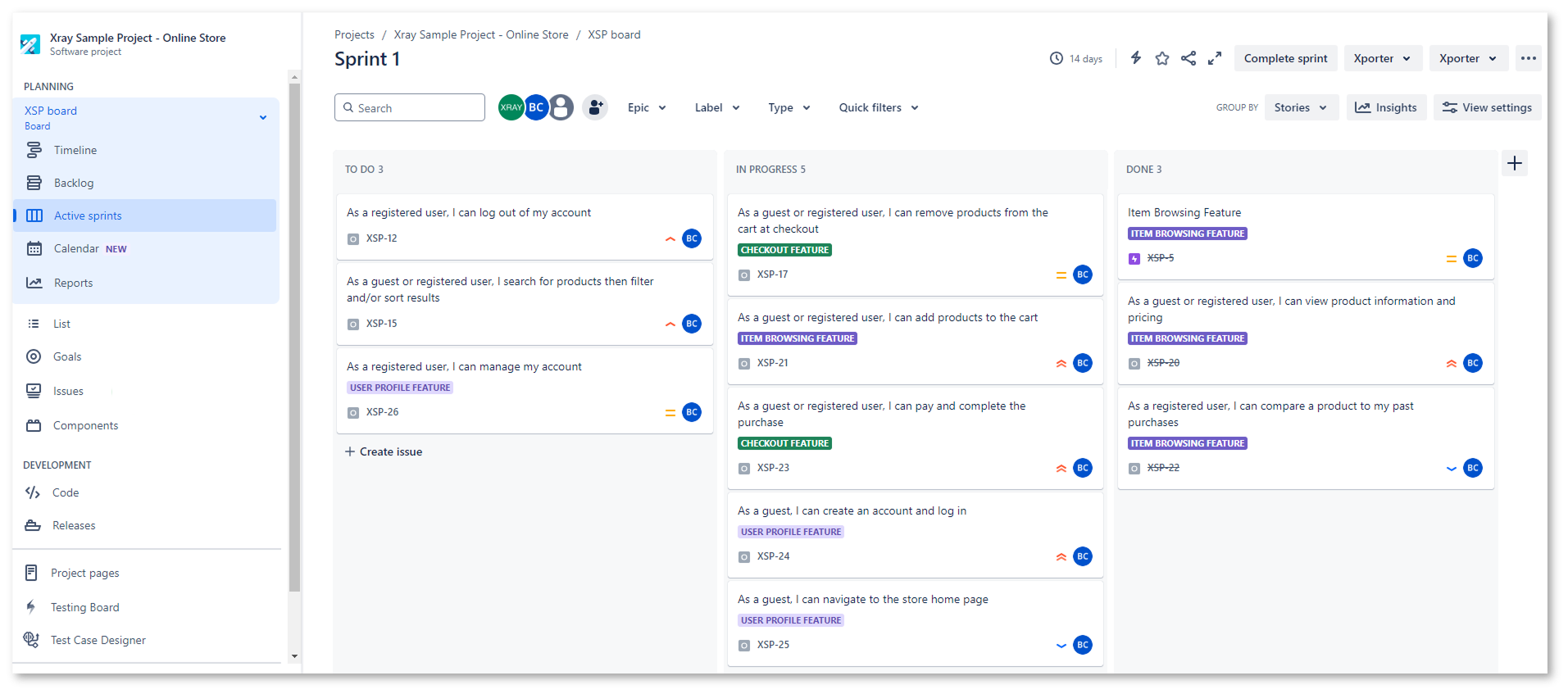 Xray AI Test Prioritization results inside Jira.