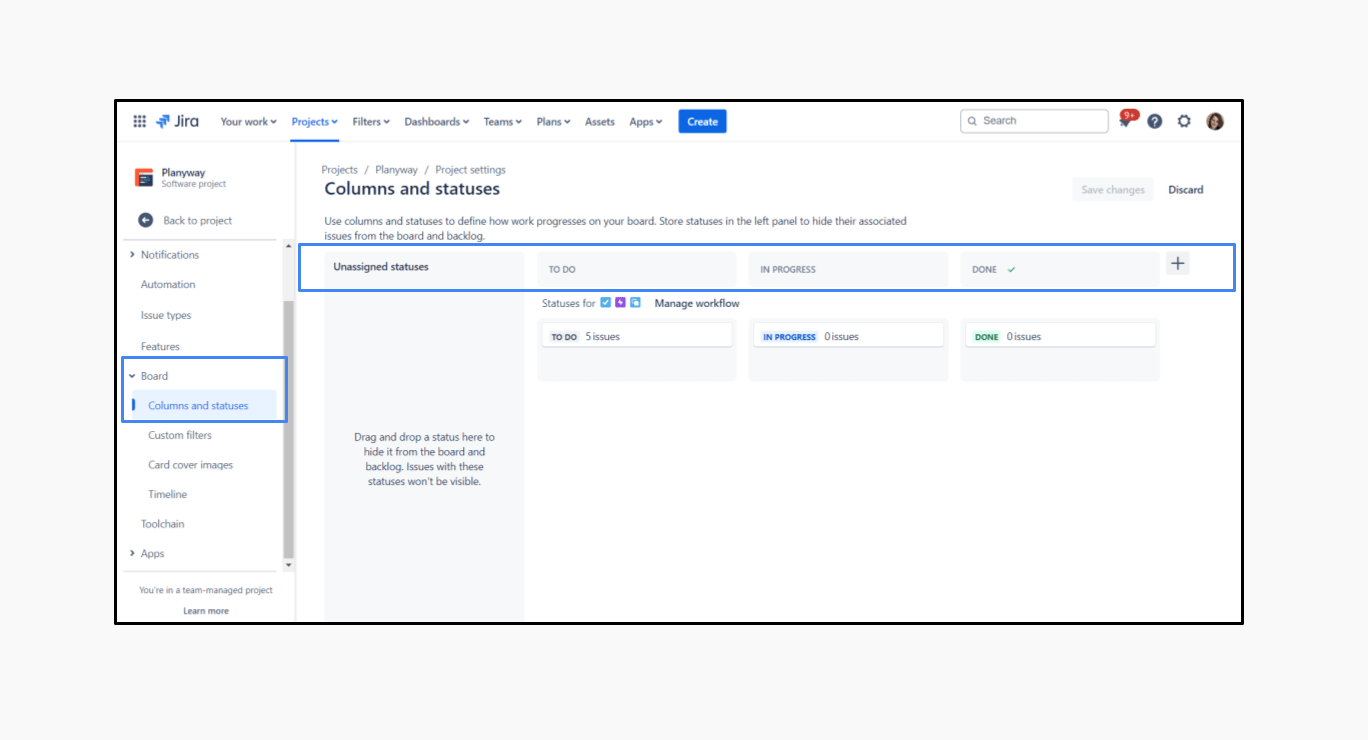 Jira Board Columns