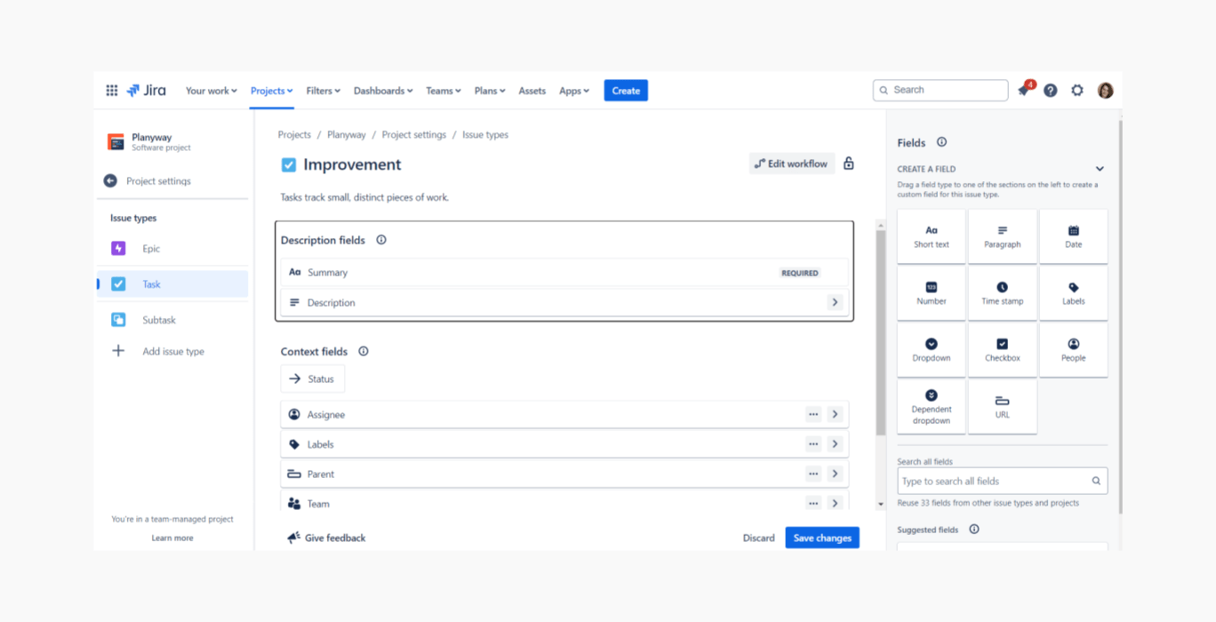 Jira custom issue type