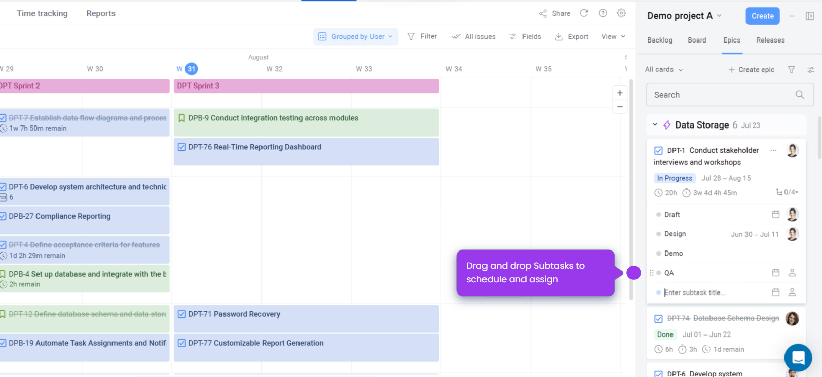 how to create subtasks in jira