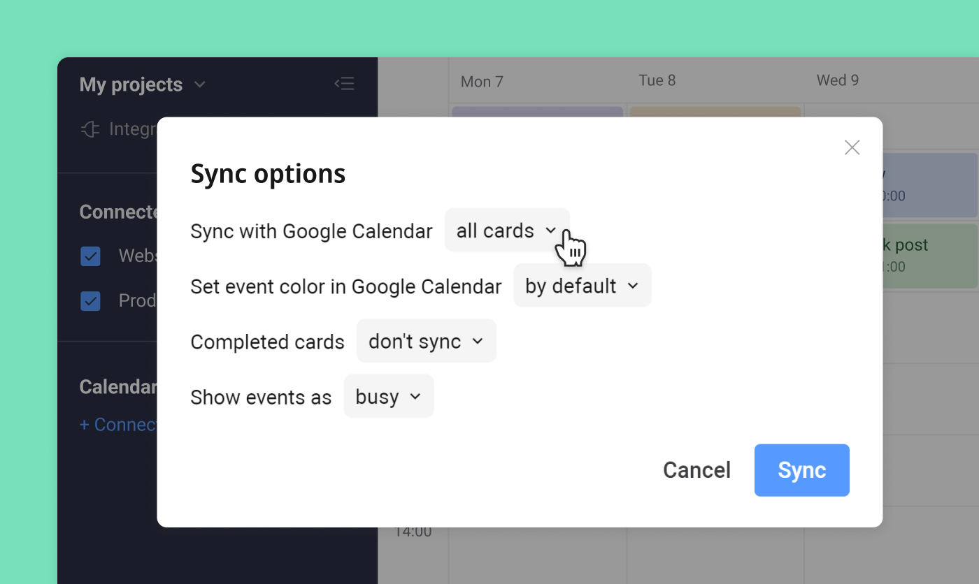 Google Sync Settings
