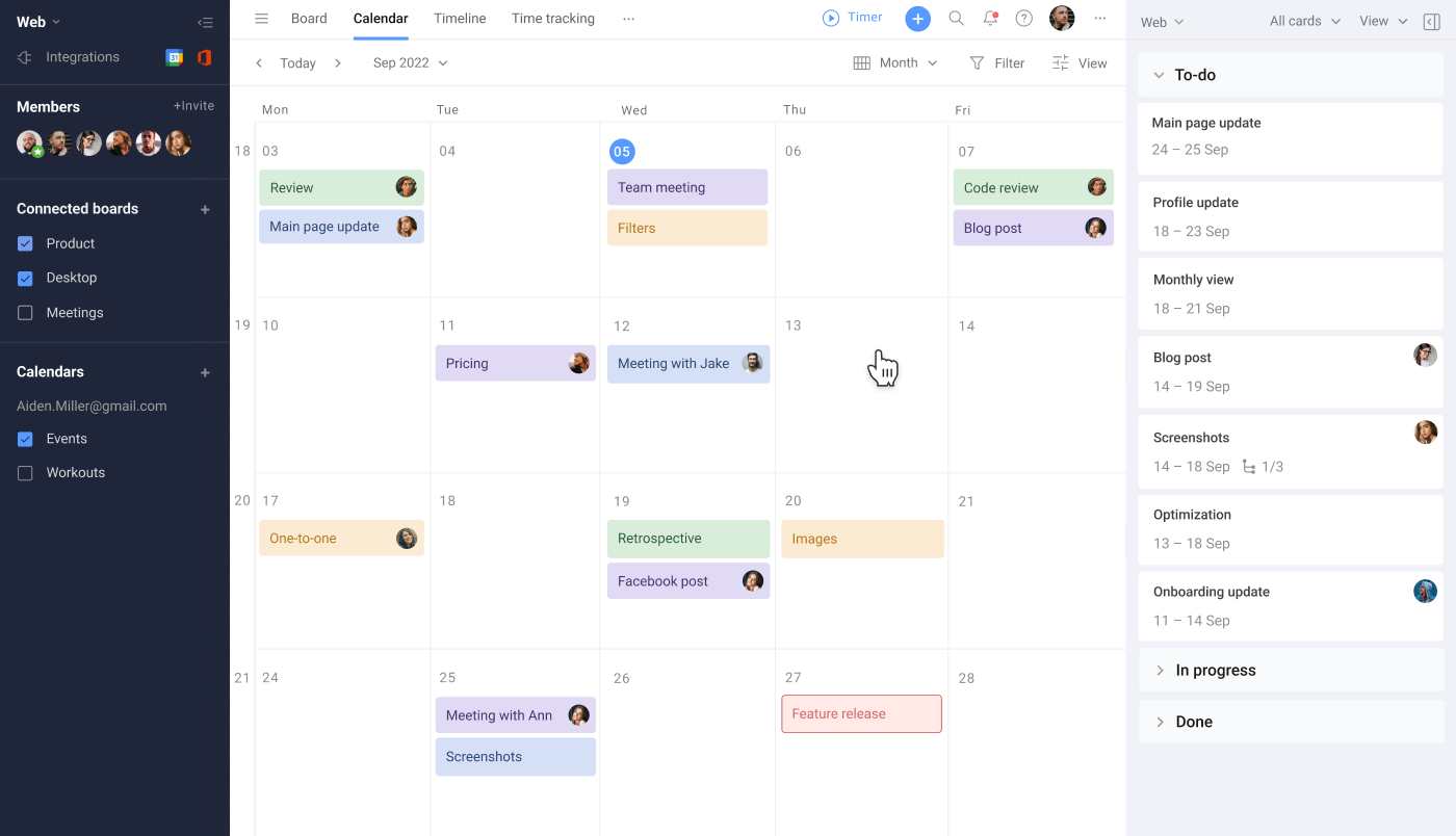 Blog Trello Calendar Overview