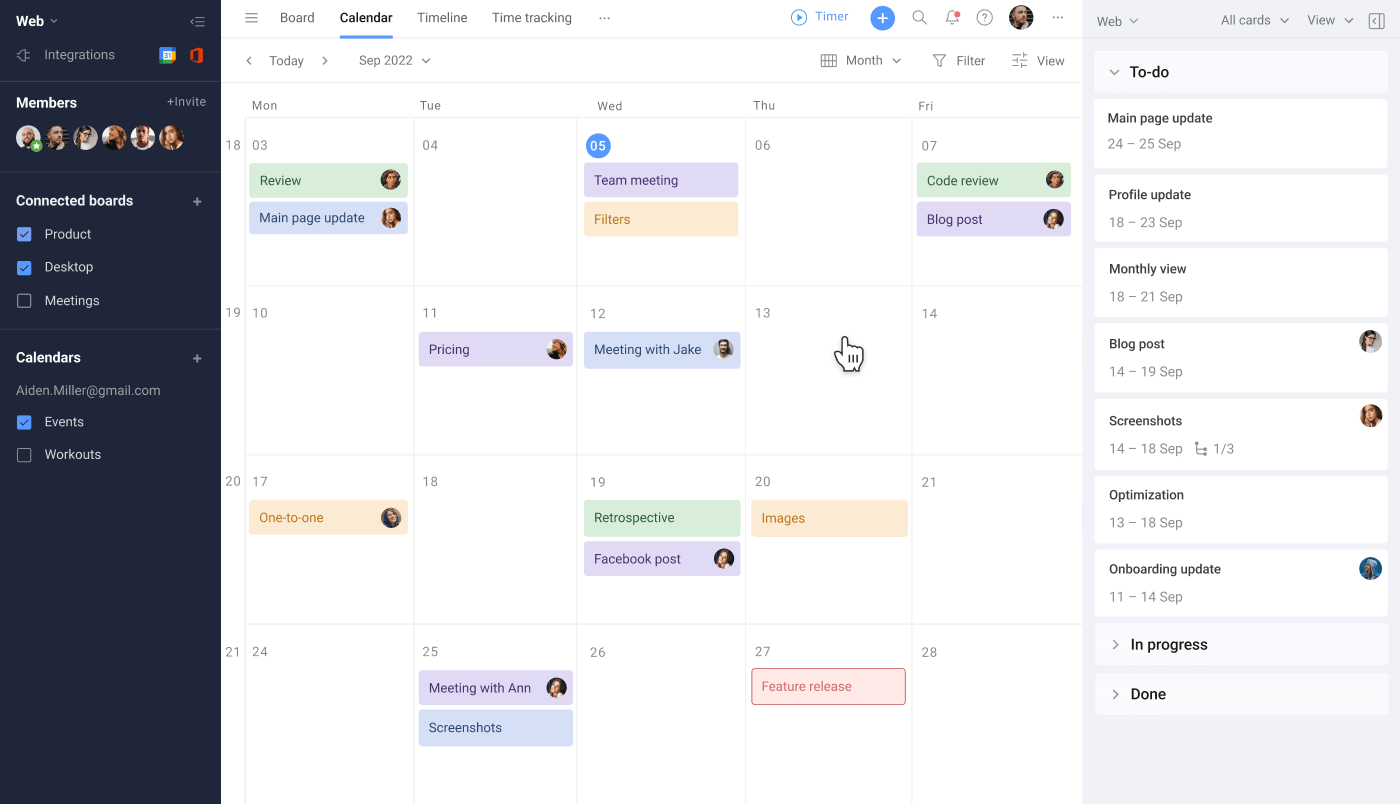 Blog Trello Content Calendar Overview