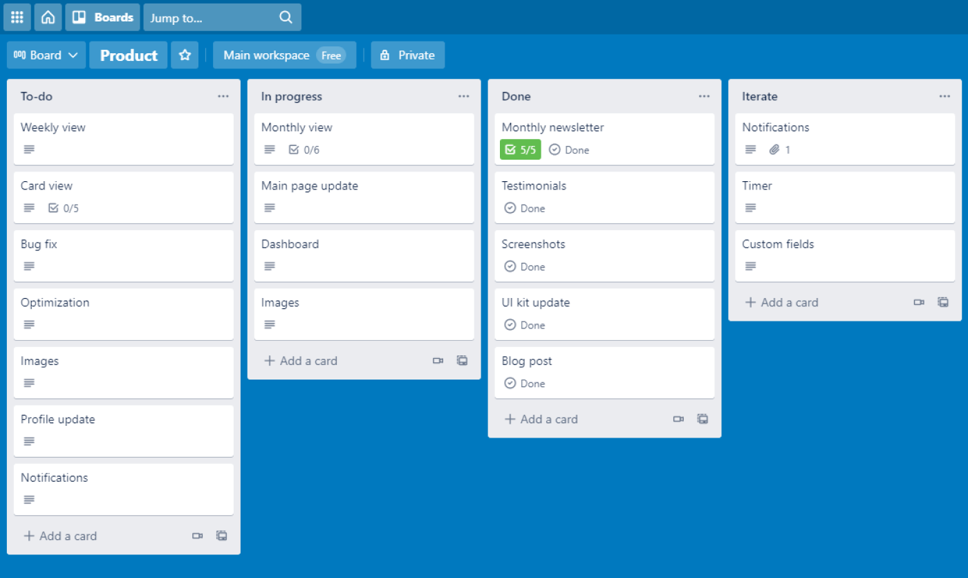 Trello boards