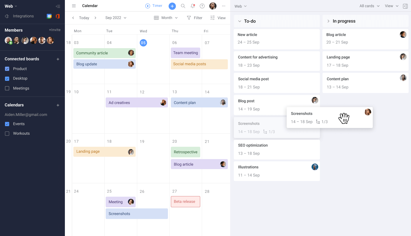 Blog Trello Content Calendar Scheduling Cards