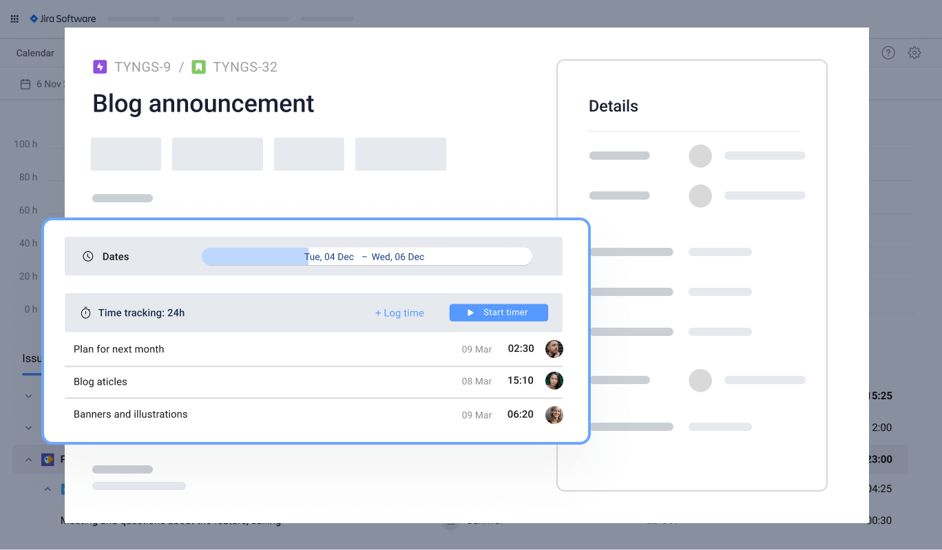 Time Tracking Report Planyway time tracking card in Jira