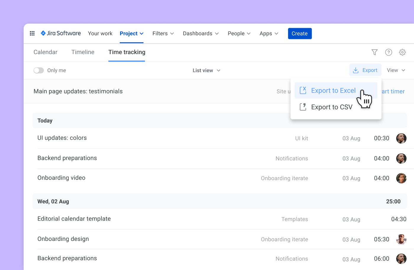 Export Jira to Excel Time Tracking