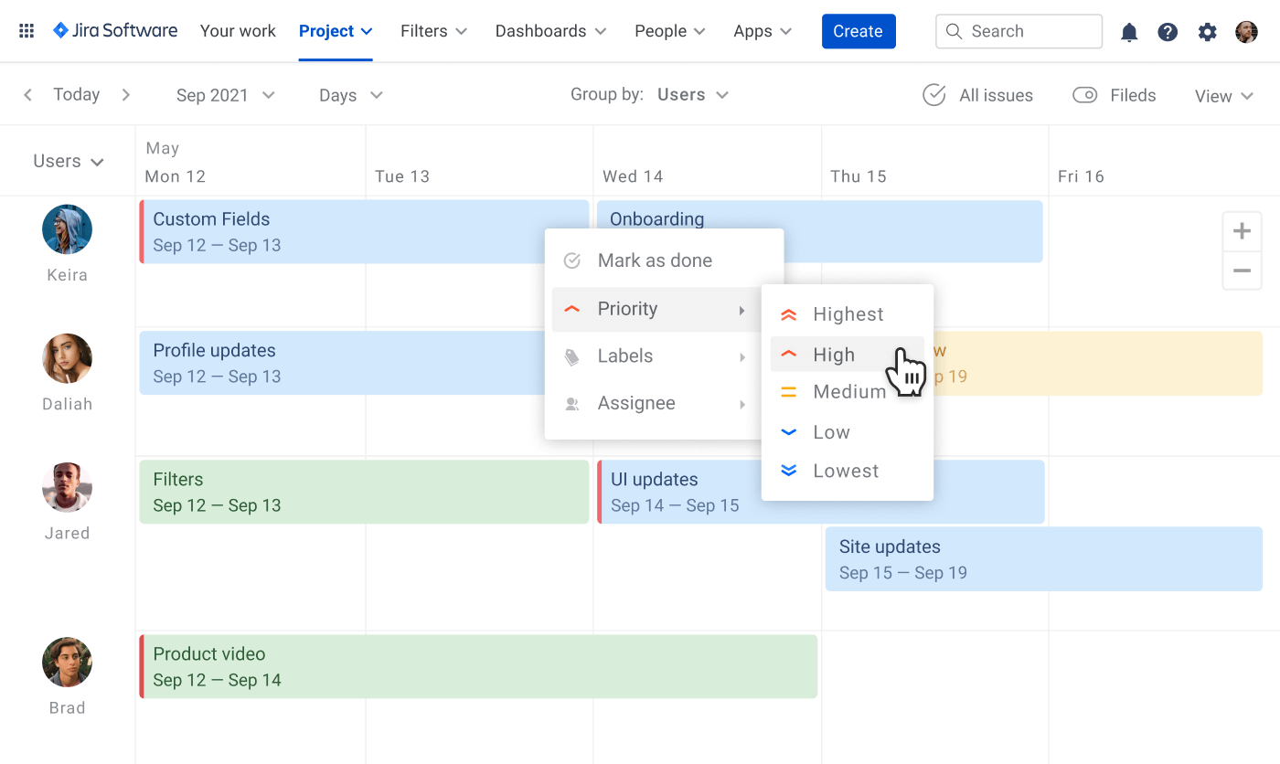 Planyway Task Priorities