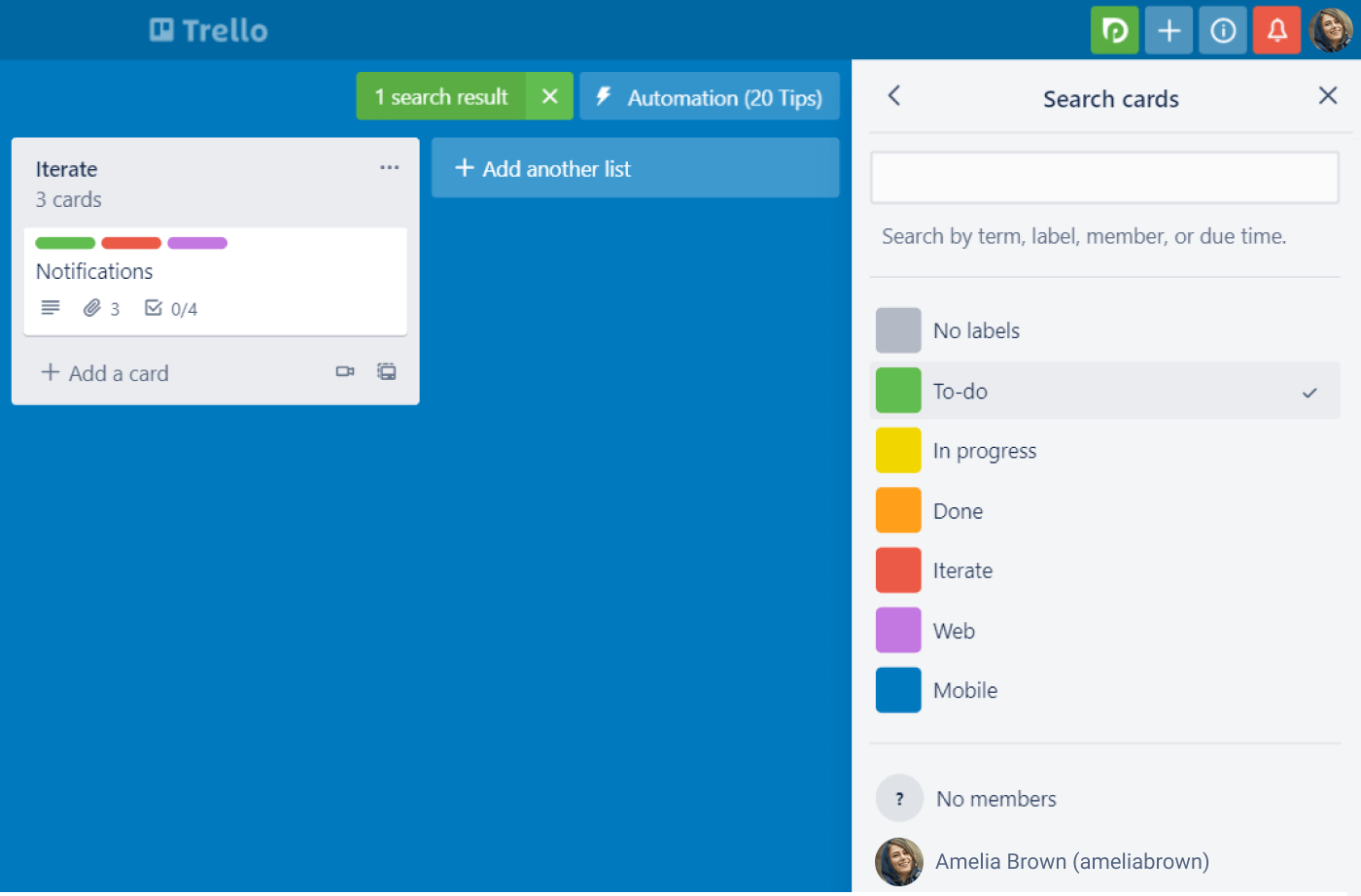 Trello search