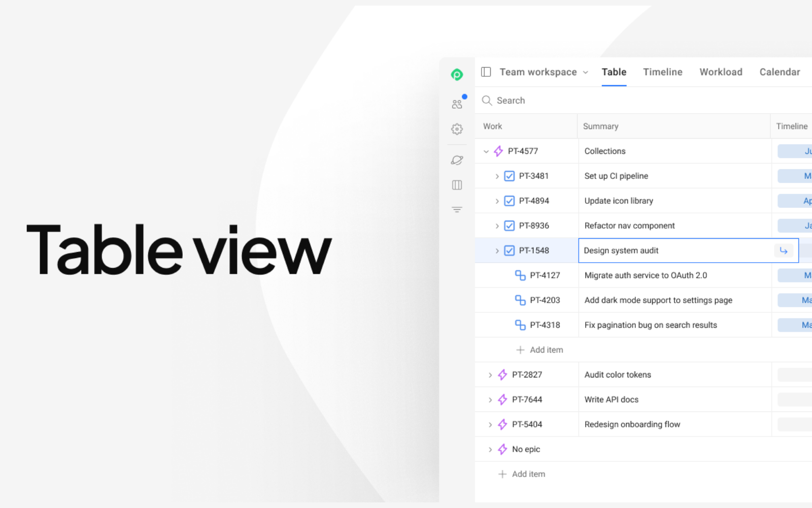 Manage work with Table View