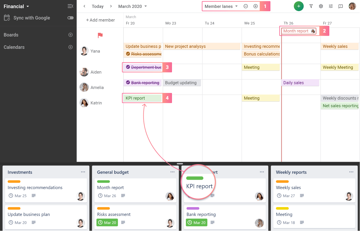 tracking reports in trello for financial teams