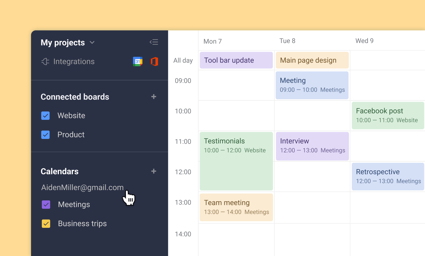 Google calendar integration